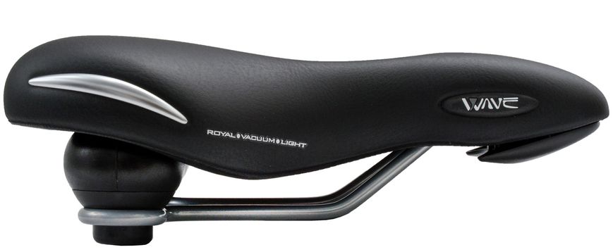 Седло для велосипеда Selle Royal Wave, чёрное, с наполнителем из PU пены, стальные рамки купить в Украине